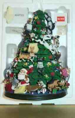 RARE Danbury Mint Comical Cats Lighted Christmas Tree