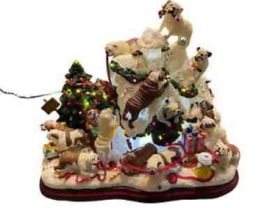 The Danbury Mint English Bulldog Christmas Doghouse with Lights RAREÂ 