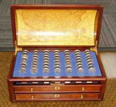 Danbury Mint State Quarter Treasure Chest With 728 Uncirculated Coins (031LAD)