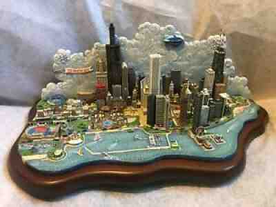 DANBURY MINT THE SPIRIT OF CHICAGO SKYLINE BEARS CUBS WHITE SOX FIGURE FIGURINE