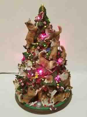 Danbury Mint Sheltie Shetland Sheepdog Dog Lighted Christmas Tree Figurine