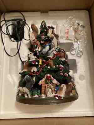 Vintage Shih Tzu The Danbury Mint Lighted Christmas Tree