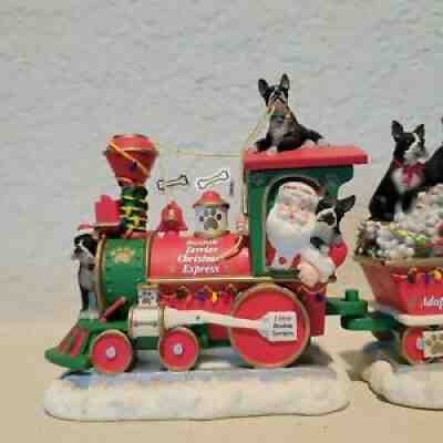 RARE Boston Terrier Christmas Express (six-piece train) by Danbury Mint