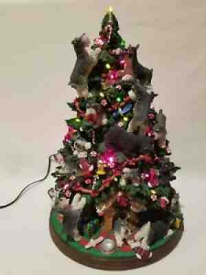 Danbury Mint Miniature Schnauzer Dog Christmas Tree Lighted Figure
