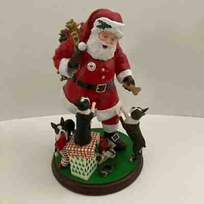 Santa's Little Boston Terriers Danbury Mint Christmas Figurine Excellent!