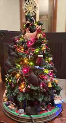 Scottish Terrier/ Dachshund Light-Up Christmas Tree Vintage Danbury Mint. Works