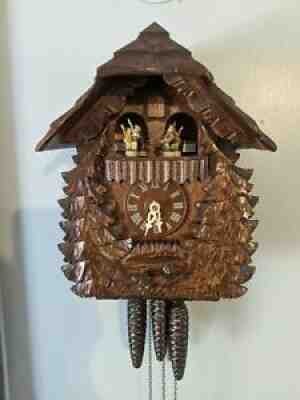 Bavarian Cuckoo Clock w Goebel Hummel Figurines Danbury Mint VIDEO WORKS PERFECT