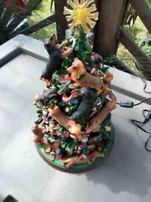 Vintage Danbury Mint Dachshund Christmas Tree w/ Paperwork /extras