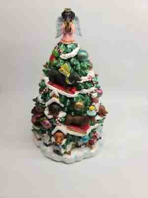 Danbury Mint Dachshund Doxie Christmas Tree Lighted Musical