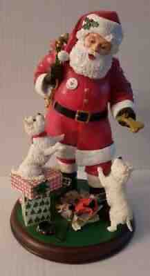 The Danbury Mint Santa's Little Westies Christmas Dog Figurine Highland Terrier