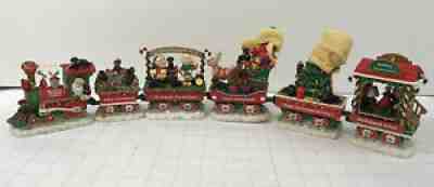 Danbury Mint Dachshund Christmas Express Train Wiener Doxie Puppy Santa Elf Set