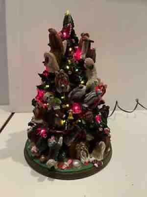 â??Shih Tzu Christmas Treeâ? The Danbury Mint Collectible Stunning NEW Retired Rare