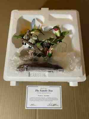 Danbury Mint The Family Tree Bob Guge Figurine Ruby Throated Hummingbirds Rare