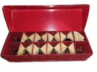 Danbury Mint 1978 23K Gold Plated Christmas 11! Ornament Collection Original Box