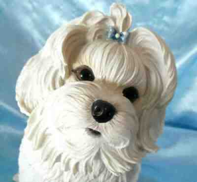 Maltese Dog Figure ~ Danbury Mint ~ Excellent Condition ~ Beautiful Dog -RARE