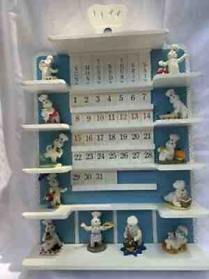 Pillsbury Dough Boy Perpetual Calendar Danbury Mint w 12 figurines
