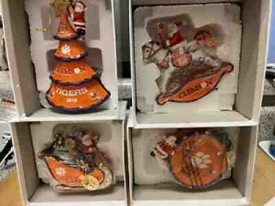 lot of 4 Clemson Danbury Mint Christmas Ornaments 08, 09, 10, 12