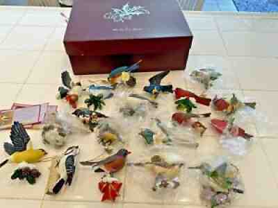 DANBURY MINT Songbird BIRD Christmas Ornament Collection Lot Set of 19 in Box