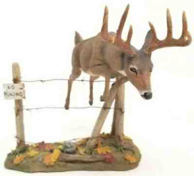 Danbury Mint OUT OF BOUNDS Whitetail Deer Jumping Fence Curtis Christensen Hunt