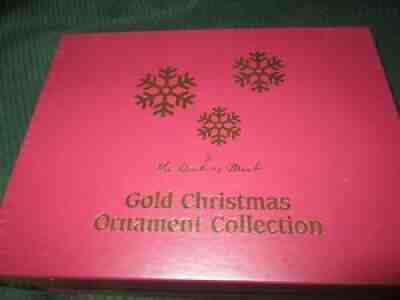 2016 Set of 12 Danbury Mint Gold Christmas Ornaments with Box