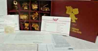 Danbury Mint 1995 Gold Christmas Ornaments Set of 12 with Box