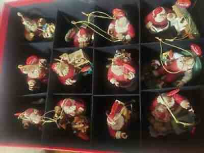 Danbury Mint Coca Cola Coke Santa Ornament Collection (12) Christmas