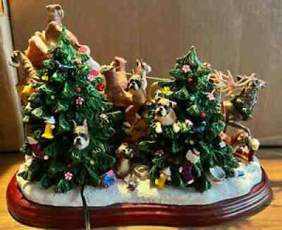 Danbury Mint Lighted Boxer Dog Christmas Sleigh