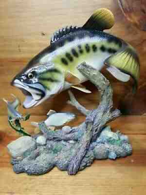 Largemouth Bass Sculpture SWIFT SURPRISE - George Kruth Danbury Mint Fish Statue