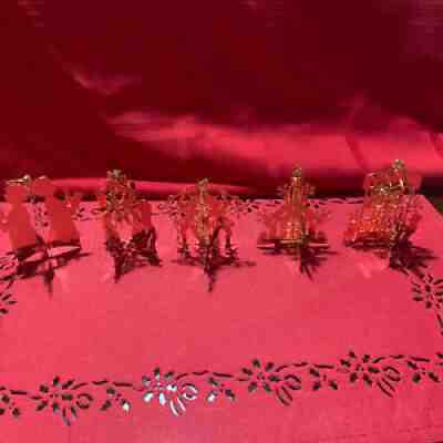 Danbury Mint 1978, 1979, 1980, 1981, 1982 Annual Gold Christmas Ornament Lot