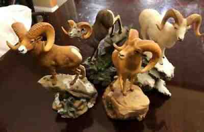 RARE! Danbury Mint ~ Sculptures By Nick Bibby Rams (4)
