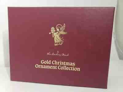 The Danbury Mint 1984 Gold Christmas Ornament Collection of 13 Ornaments in Box