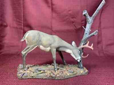 Danbury Mint - "THE RUB" Whitetail Deer Sculpture - Curtis Christensen READ DESC