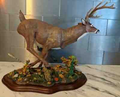 RARE Danbury Mint Quick Retreat Whitetail Deer Sculpture by Curtis Christensen