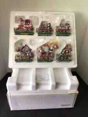 DANBURY MINT *VALENTINES CAT EXPRESS* TRAIN 6 Pc SET RESIN GARY PATTERSON *NEW*