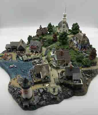 THE DANBURY MINT FISHERMAN'S COVE BY COLIN GOUGH FOUR PIECE FISHING VILLAGE NEW