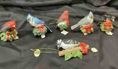 LOT OF 6 RARE VINTAGE DANBURY BIRDS Christmas TREE ORNAMENTS