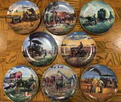 COMPLETE PLATE SET 8 FARMLAND MEMORIES JOHN DEERE FARM