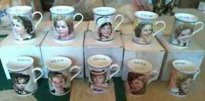Lot 10 Danbury Mint SHIRLEY TEMPLE Collector Coffee Mug Cup 1934-1938 Boxed