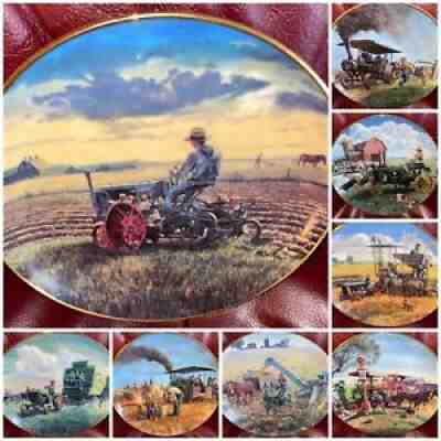 Danbury Mint PLATE SET 8 FARMLAND MEMORIES JOHN DEERE FARM Numbered!