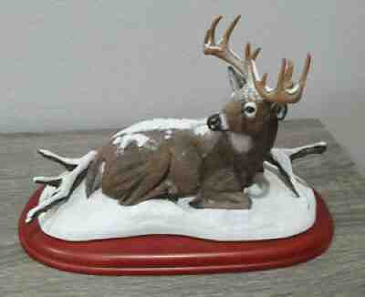 Danbury Mint "Winter Stag" Whitetail Deer Sculpture - Bob Travers