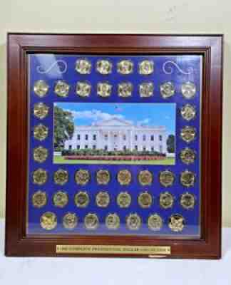 The Danbury Mint 40 U.S. Presidential Dollar Coins Collection Complete & Framed