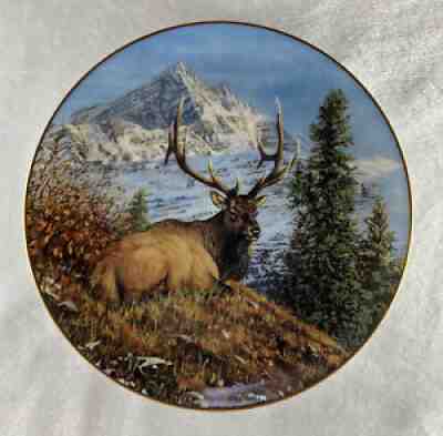 MOUNTAIN REPOSE Plate High Country Pride Bull Elk Bruce Miller Danbury Mint