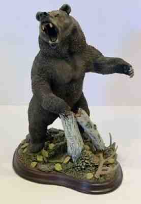 Danbury Mint FIERCE CHALLENGE GRIZZLY BEAR Nick Bibby Sculpture Figure Figurine