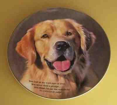 Cherished Golden Retrievers EYES OF LOVE Plate Danbury Mint Retriever Danbury