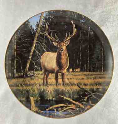 ELK MEADOWS Plate High Country Pride Bull Elk Bruce Miller Danbury Mint & Cows