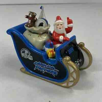 DANBURY MINT Santa Sleigh CHRISTMAS ORNAMENT CAROLINA PANTHERS 2009