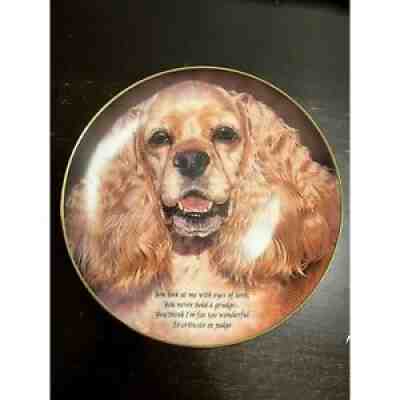 American Cocker Spaniel "Eyes Of Love" Limited Edition Danbury Mint Plate