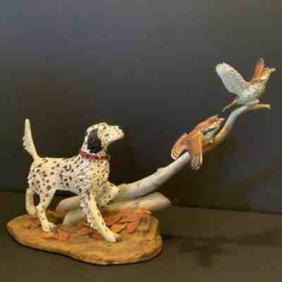 Danbury Mint AUTUMN WINGS Stan Bentall English Setter Pheasant Dog Bird Figurine