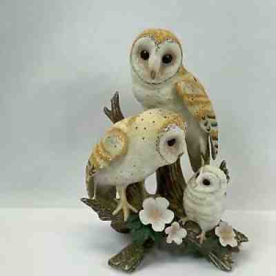 Barn Owls By Katsumi Ito 1989 Danbury Mint Figurine Vintage Owl Statue 9â?