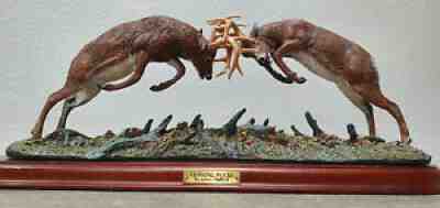 Danbury Mint "Dueling Bucks" by James Stafford - Whitetails in the Wilderness Co